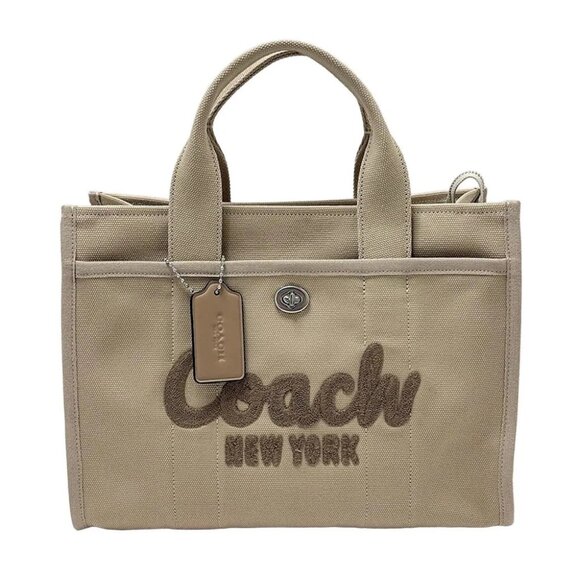 Auth COACH Cargo Tote CP158 Beige Canvas - Tote Bag - Picture 1 of 9